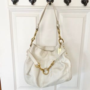 Coach White Leather Hobo Bag